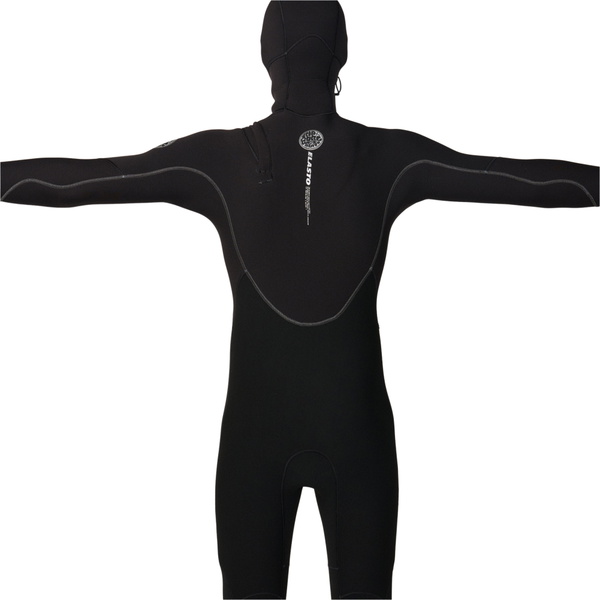 2027 Rip Curl Da Uomo Elasto 5/4mm Chest Zip Con Cappuccio Muta 18UMFS - Black